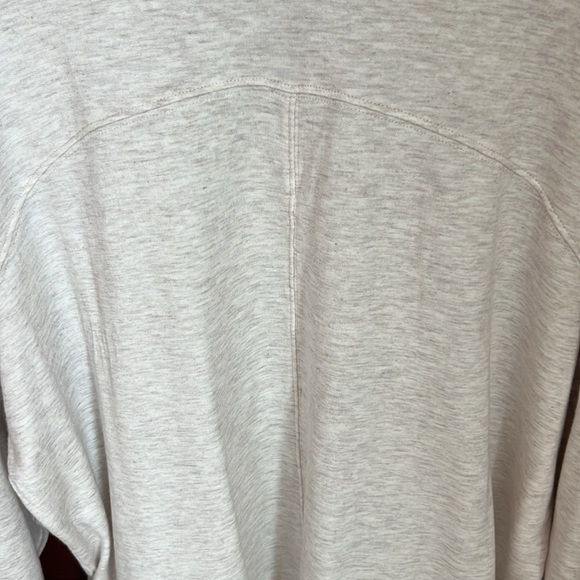 Athleta Heathered Oatmeal Long Sleeve Knit Tee With Drawstring Waist NWOT - Picture 5 of 8